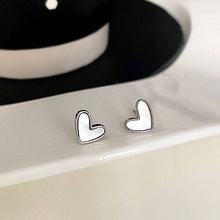 Load image into Gallery viewer, Mother of Pearl Heart Stud Earrings in 925 Sterling Silver: Gold