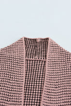 Load image into Gallery viewer, Pink Plaid Knitted Long Open Front Cardigan