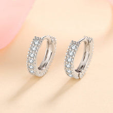Load image into Gallery viewer, Moissanite Wedding Hoop Earrings in 925 Sterling Silver