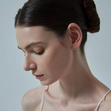 Load image into Gallery viewer, Small Minimalist Cross Hoop Earrings in 925 Sterling Silver