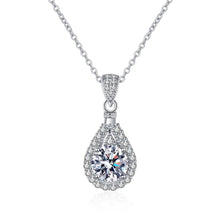 Load image into Gallery viewer, Teardrop Moissanite Pendant Necklace in 925 Sterling Silver: 1.0 ct