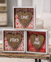Load image into Gallery viewer, Be Mine Shadow Box Sign, 3 Assorted