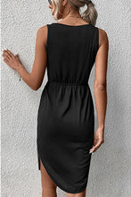 Load image into Gallery viewer, DRAWSTRING V NECK SLEEVELESS SLIM DRESS_CWDSD1570: DARKBLUE / (M) 1