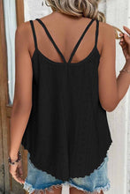Load image into Gallery viewer, Black Eyelet Strappy Scoop-Neck Tank Top
