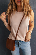 Load image into Gallery viewer, Apricot Crew Neck Waffle Tank Top