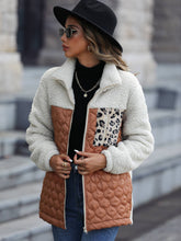 Load image into Gallery viewer, Paneled sherpa full zip jacket