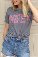 Load image into Gallery viewer, Gray Leopard WIFEY Graphic Tee