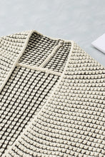 Load image into Gallery viewer, Pink Plaid Knitted Long Open Front Cardigan