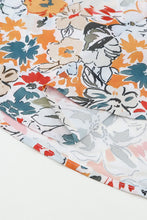 Load image into Gallery viewer, Multicolor Split V Neck Puff Sleeve Flower Print Blouse