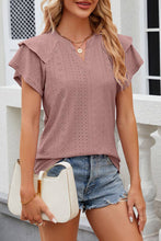 Load image into Gallery viewer, V NECK SOLID COLOR DOUBLE SLEEVED CASUAL T SHIRT_CWTSTS0287: MAUVE / (S) 1
