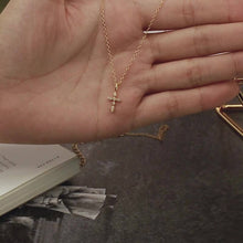 Load image into Gallery viewer, Dainty Cross Charm Pendant Necklace in 925 Sterling Silver
