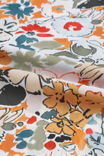 Load image into Gallery viewer, Multicolor Split V Neck Puff Sleeve Flower Print Blouse