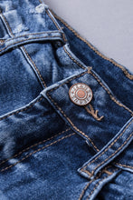 Load image into Gallery viewer, Blue Distressed Flare Jeans