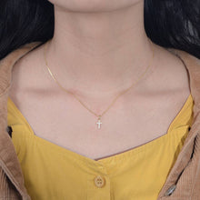 Load image into Gallery viewer, Dainty Cross Charm Pendant Necklace in 925 Sterling Silver