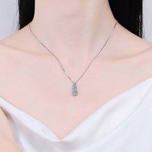 Load image into Gallery viewer, Three Stone Moissanite Charm Necklace in 925 Sterling Silver