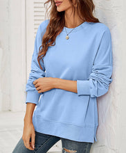 Load image into Gallery viewer, Crewneck Hem Split Pullover Sweatshirt
