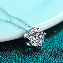 Load image into Gallery viewer, Four-Prong Moissanite Charm Necklace in 925 Sterling Silver
