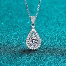 Load image into Gallery viewer, Teardrop Moissanite Pendant Necklace in 925 Sterling Silver: 1.0 ct