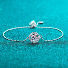 Load image into Gallery viewer, Moissanite Charm Wedding Bracelet in 925 Sterling Silver: B