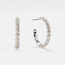 Load image into Gallery viewer, Daisy Flower Hoop Earrings in 925 Sterling Silver