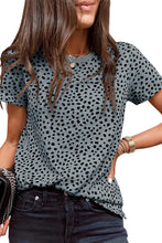 Load image into Gallery viewer, Red Cheetah Print O-neck Short Sleeve T Shirt
