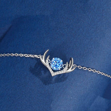 Load image into Gallery viewer, Deer Antler Dancing Stone Necklace in 925 Sterling Silver
