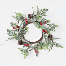 Load image into Gallery viewer, 31750-3.5-inch(9)ring with Sparkled boxwood leaves
