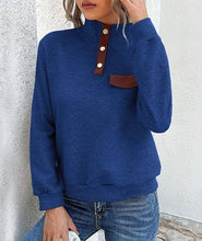 Load image into Gallery viewer, Lapel Buttons Long Sleeves Sweatshirt
