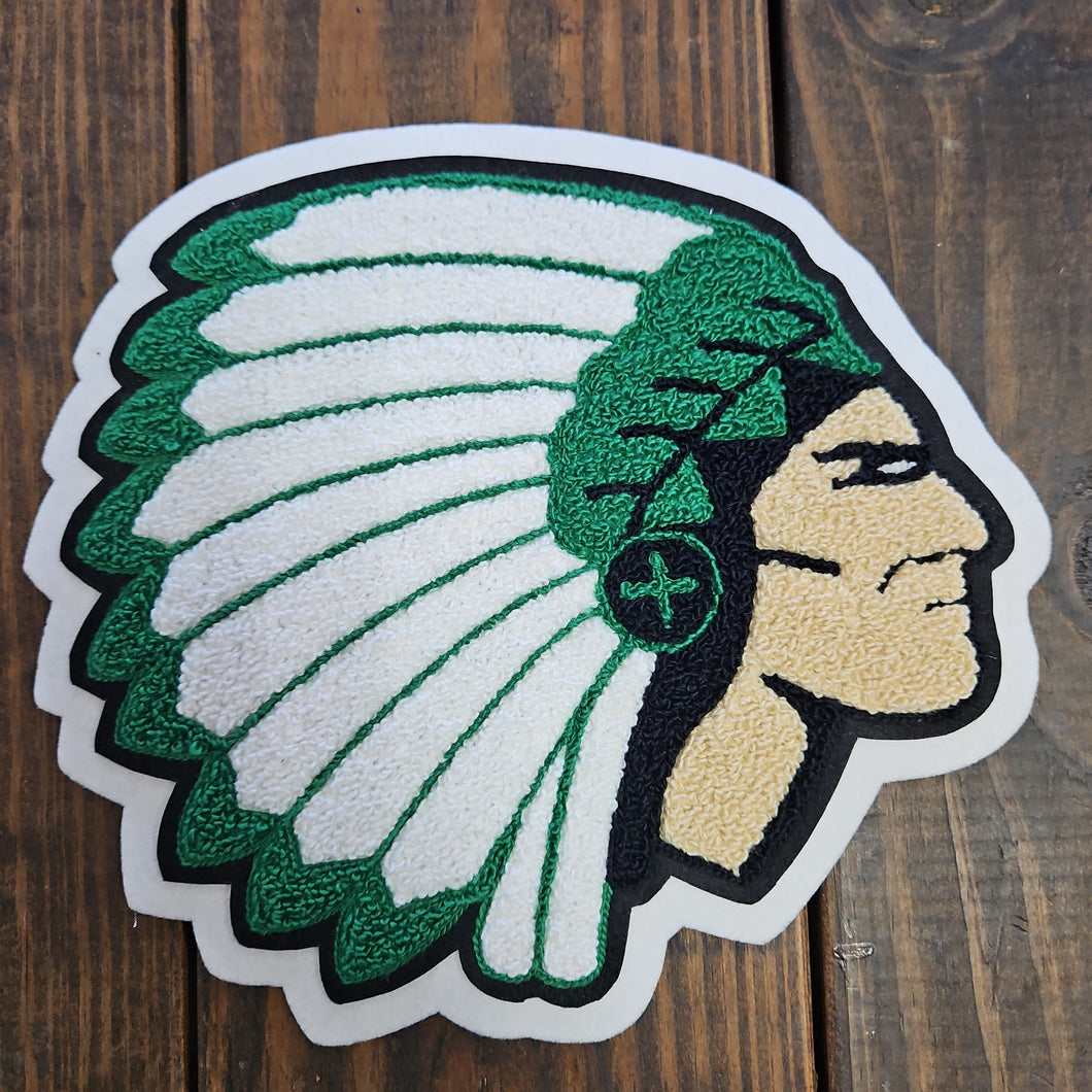 Chenille Warrior Head Letterman Patch