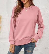 Load image into Gallery viewer, Crewneck Hem Split Pullover Sweatshirt
