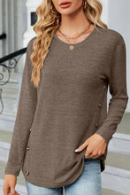Load image into Gallery viewer, Crew neck soft loose fit brushed fleece longline top
