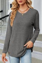 Load image into Gallery viewer, Crew neck soft loose fit brushed fleece longline top
