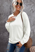 Load image into Gallery viewer, Beige Plain Crew Neck Pullover Sweatshirt
