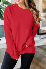 Load image into Gallery viewer, Beige Plain Crew Neck Pullover Sweatshirt
