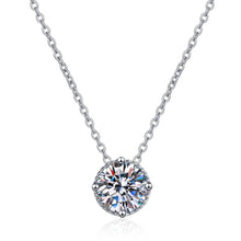 Load image into Gallery viewer, Four-Prong Moissanite Charm Necklace in 925 Sterling Silver
