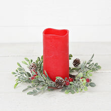 Load image into Gallery viewer, 31750-3.5-inch(9)ring with Sparkled boxwood leaves
