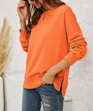 Load image into Gallery viewer, Crewneck Hem Split Pullover Sweatshirt
