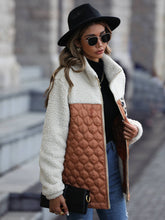 Load image into Gallery viewer, Paneled sherpa full zip jacket

