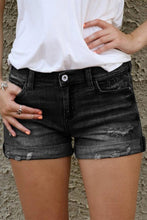 Load image into Gallery viewer, Mid Rise Distressed Denim Shorts
