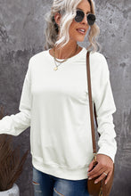 Load image into Gallery viewer, Beige Plain Crew Neck Pullover Sweatshirt
