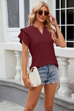 Load image into Gallery viewer, V NECK SOLID COLOR DOUBLE SLEEVED CASUAL T SHIRT_CWTSTS0287: MAUVE / (XL) 1
