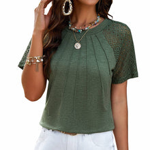 Load image into Gallery viewer, TEMPERAMENT ROUND COLLAR SHORT SLEEVE BLOUSE_CWTSTS0166: GREY / (XL) 1
