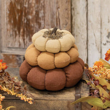 Load image into Gallery viewer, Mossy Top Stuffed Primitive Pumpkin Stack
