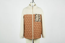 Load image into Gallery viewer, Paneled sherpa full zip jacket
