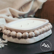 Load image into Gallery viewer, SPRING &amp; SUMMER: Pottery Dough Bowl Soy Candle - With Beads
