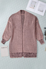 Load image into Gallery viewer, Pink Plaid Knitted Long Open Front Cardigan
