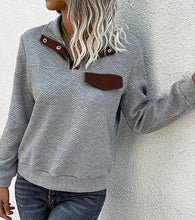 Load image into Gallery viewer, Lapel Buttons Long Sleeves Sweatshirt
