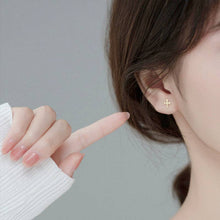 Load image into Gallery viewer, Tiny Small Dainty Cross Stud Earrings in 925 Sterling Silver
