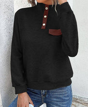 Load image into Gallery viewer, Lapel Buttons Long Sleeves Sweatshirt
