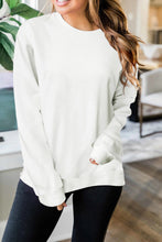 Load image into Gallery viewer, Beige Plain Crew Neck Pullover Sweatshirt
